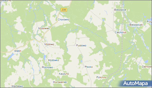 mapa Pustowo gmina Kępice, Pustowo gmina Kępice na mapie Targeo