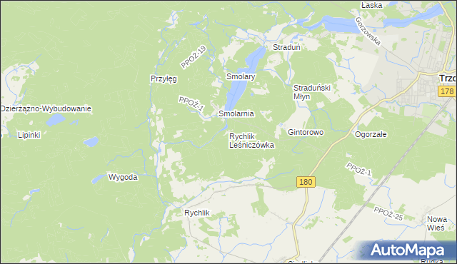 mapa Rychlik Leśniczówka, Rychlik Leśniczówka na mapie Targeo