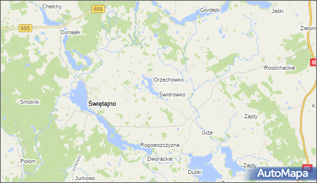 mapa Świdrówko, Świdrówko na mapie Targeo