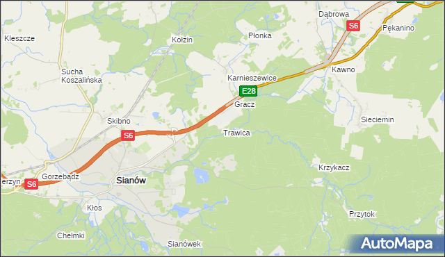 mapa Trawica, Trawica na mapie Targeo