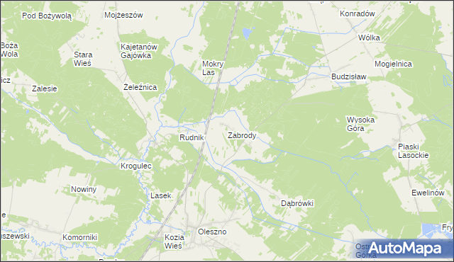 mapa Zabrody gmina Krasocin, Zabrody gmina Krasocin na mapie Targeo