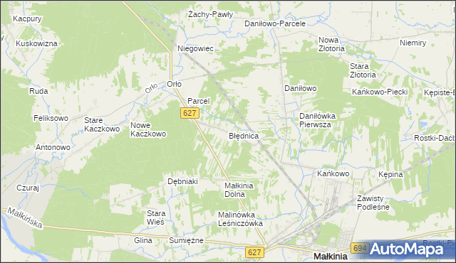 mapa Błędnica, Błędnica na mapie Targeo