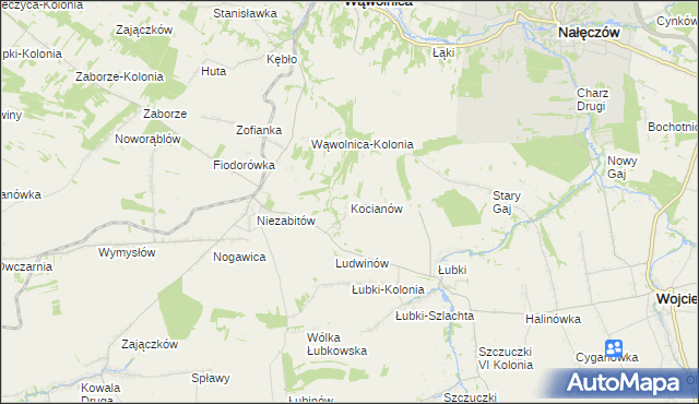 mapa Kocianów, Kocianów na mapie Targeo