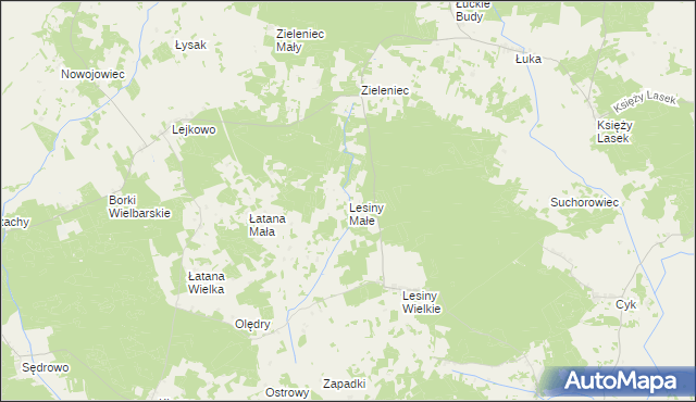 mapa Lesiny Małe, Lesiny Małe na mapie Targeo