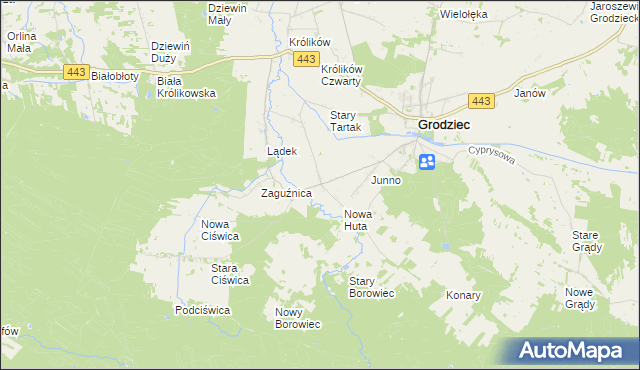 mapa Lipice gmina Grodziec, Lipice gmina Grodziec na mapie Targeo