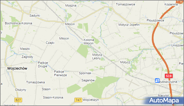 mapa Motycz Leśny, Motycz Leśny na mapie Targeo