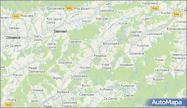 mapa Pewelka, Pewelka na mapie Targeo