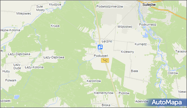 mapa Podlubień, Podlubień na mapie Targeo