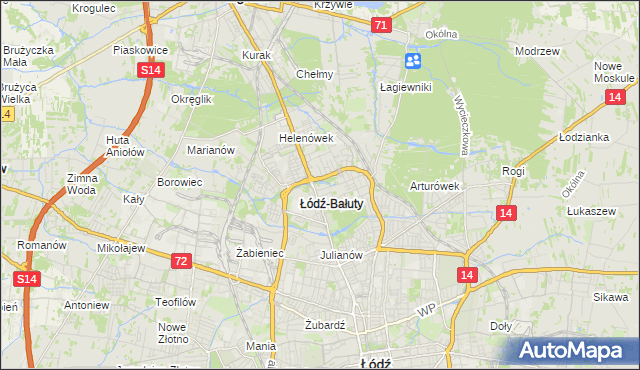 mapa Radogoszcz gmina Łódź, Radogoszcz gmina Łódź na mapie Targeo