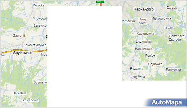 mapa Rokiciny Podhalańskie, Rokiciny Podhalańskie na mapie Targeo