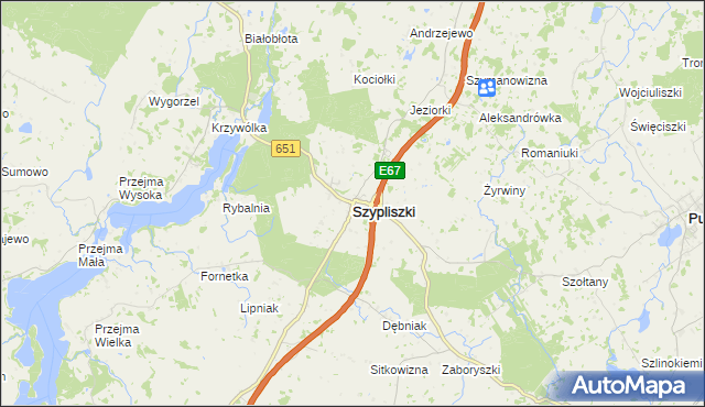 mapa Szypliszki, Szypliszki na mapie Targeo