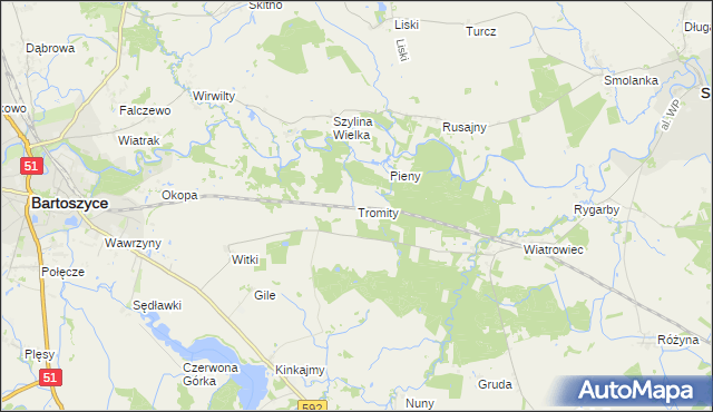 mapa Tromity, Tromity na mapie Targeo