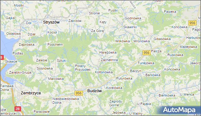 mapa Zachełmna, Zachełmna na mapie Targeo