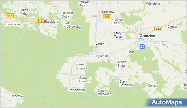 mapa Zaguźnica, Zaguźnica na mapie Targeo