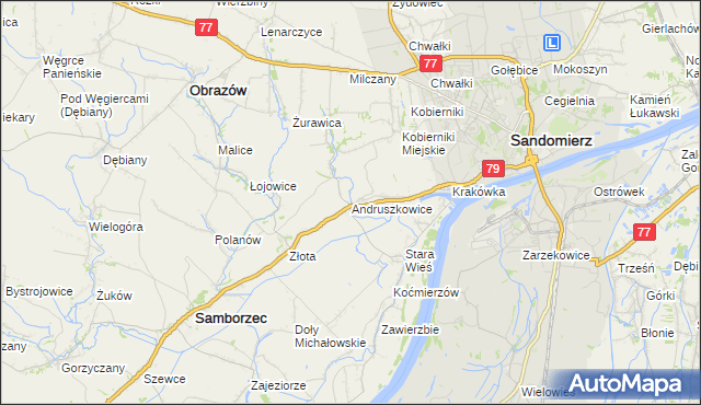 mapa Andruszkowice, Andruszkowice na mapie Targeo