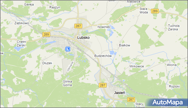mapa Budziechów, Budziechów na mapie Targeo