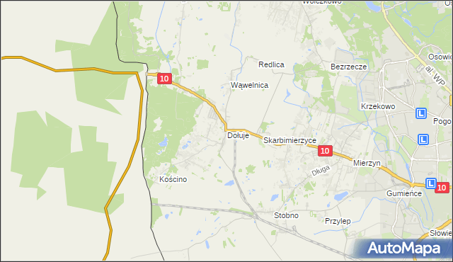 mapa Dołuje, Dołuje na mapie Targeo