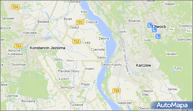 mapa Gassy, Gassy na mapie Targeo