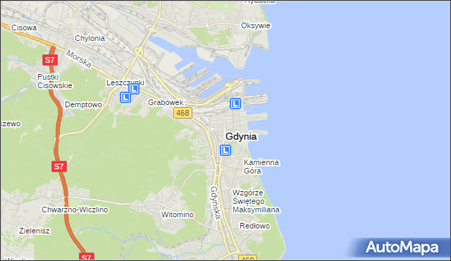 mapa Gdyni, Gdynia na mapie Targeo