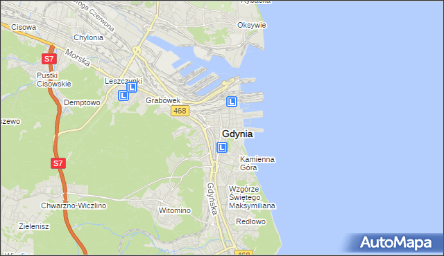 mapa Gdyni, Gdynia na mapie Targeo