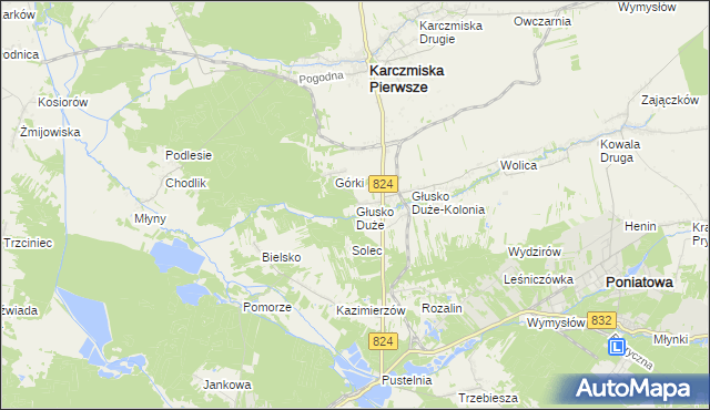mapa Głusko Duże, Głusko Duże na mapie Targeo