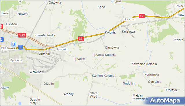 mapa Ignatów-Kolonia, Ignatów-Kolonia na mapie Targeo