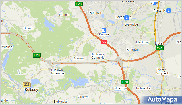 mapa Jankowo Gdańskie, Jankowo Gdańskie na mapie Targeo