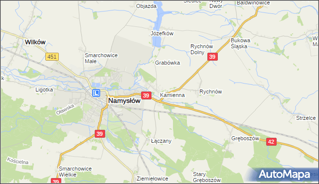 mapa Kamienna gmina Namysłów, Kamienna gmina Namysłów na mapie Targeo