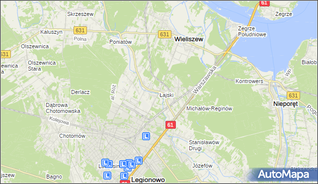 mapa Łajski, Łajski na mapie Targeo