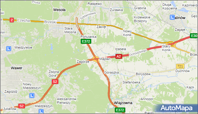 mapa Majdan gmina Wiązowna, Majdan gmina Wiązowna na mapie Targeo