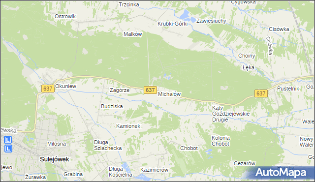mapa Michałów gmina Halinów, Michałów gmina Halinów na mapie Targeo