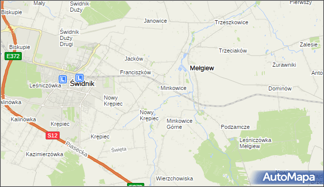 mapa Minkowice-Kolonia, Minkowice-Kolonia na mapie Targeo