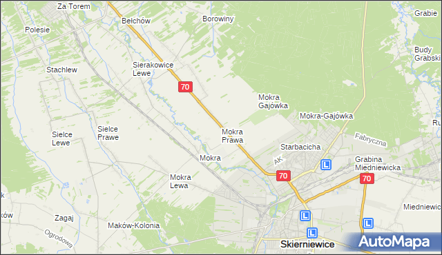 mapa Mokra Prawa, Mokra Prawa na mapie Targeo