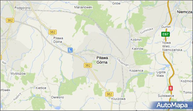 mapa Piława Górna, Piława Górna na mapie Targeo