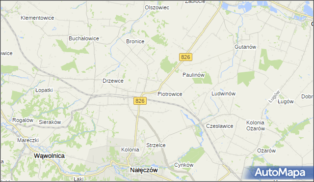 mapa Piotrowice gmina Nałęczów, Piotrowice gmina Nałęczów na mapie Targeo