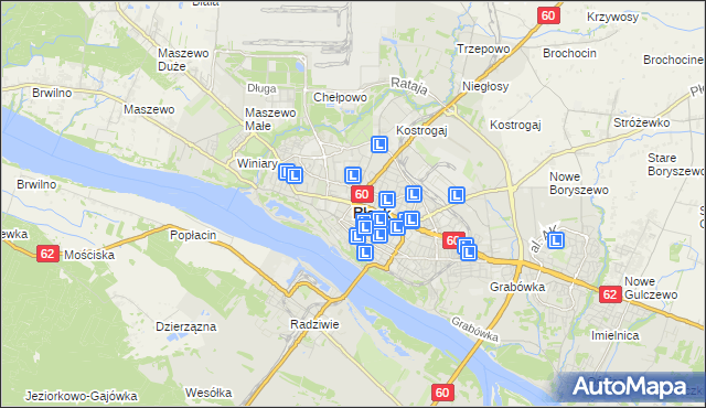 mapa Płock, Płock na mapie Targeo