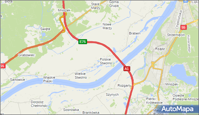 mapa Polskie Stwolno, Polskie Stwolno na mapie Targeo