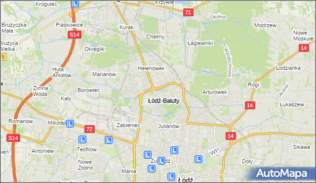 mapa Radogoszcz gmina Łódź, Radogoszcz gmina Łódź na mapie Targeo