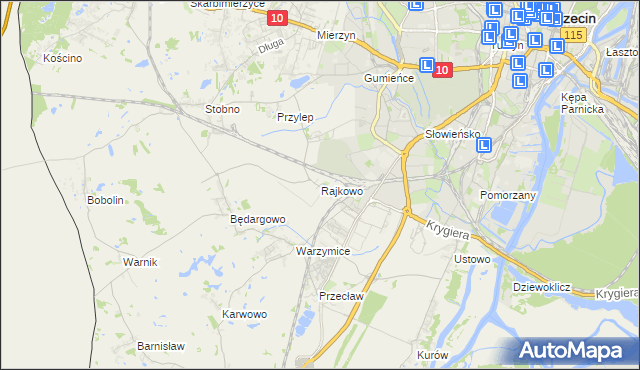 mapa Rajkowo, Rajkowo na mapie Targeo