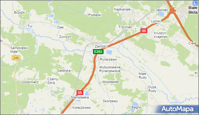 mapa Rynarzewo, Rynarzewo na mapie Targeo