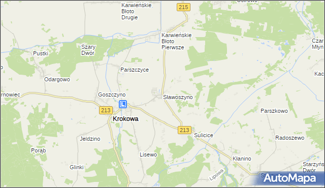 mapa Sławoszyno, Sławoszyno na mapie Targeo