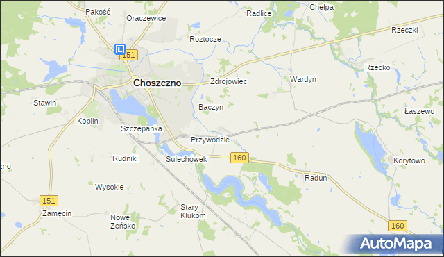 mapa Smoleń gmina Choszczno, Smoleń gmina Choszczno na mapie Targeo
