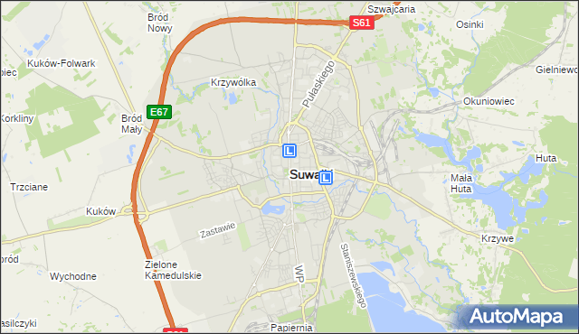 mapa Suwałk, Suwałki na mapie Targeo