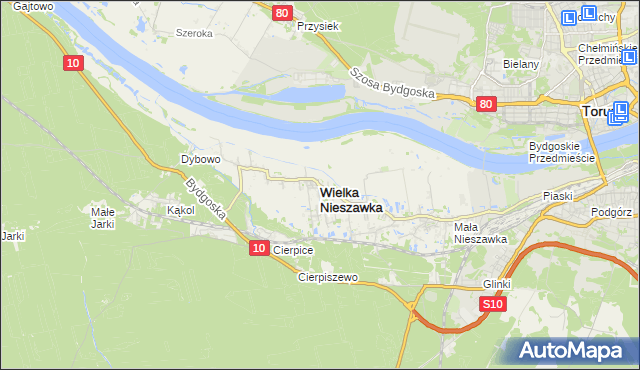 mapa Wielka Nieszawka, Wielka Nieszawka na mapie Targeo