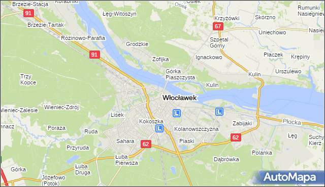 mapa Włocławka, Włocławek na mapie Targeo