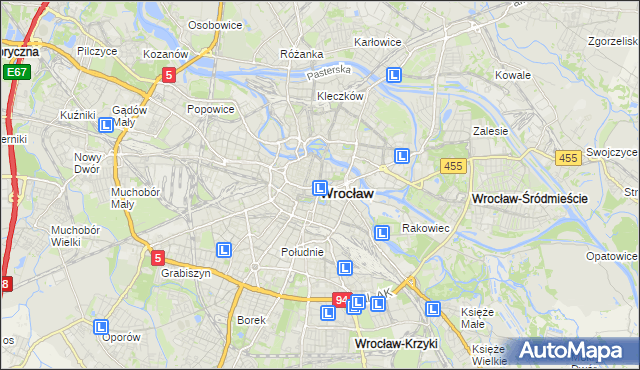 mapa Wrocławia, Wrocław na mapie Targeo