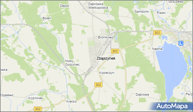 mapa Zbąszynek, Zbąszynek na mapie Targeo