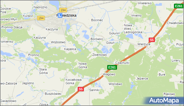 mapa Zbierkowo, Zbierkowo na mapie Targeo