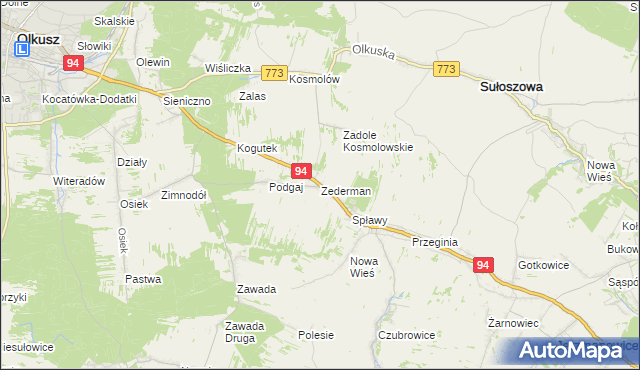 mapa Zederman, Zederman na mapie Targeo