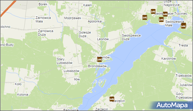 mapa Adamów gmina Wolbórz, Adamów gmina Wolbórz na mapie Targeo